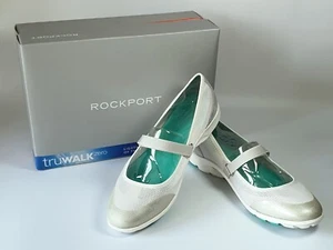 Rockport Adiprene Adidas Mary Jane Women's Walking Mesh Shoes Silver & White US9 - Picture 1 of 21