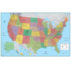 USA Maps 24"x36" Wall Chart Map of The United States of America Poster 18"x29" - Picture 1 of 11