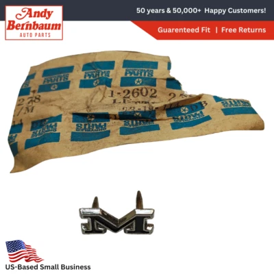 1966-1974 Plymouth Satellite Letter M Ornament Emblem Badge Logo 2602278 NOS. - Image 1 of 4