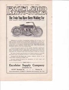 Original 1909 Excelsior Motorrad Print-Anzeige / Eichel LKW-Monitor Trucks-Autocar - Bild 1 von 1