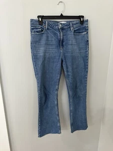 Paige Denim Jeans Colette Crop Flare Women's Size 31 Raw Hem Stretch Medium Blue - Picture 1 of 6