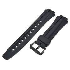 Genuine Casio Black Rubber Watch Band Strap AQ-160W-1BV AQ-163W-1B AQ-163WG-7B