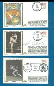  1986 Gateway Stamp World Series set of 7 cachets Clemens, Gooden, Boggs Auto's - Bild 1 von 3