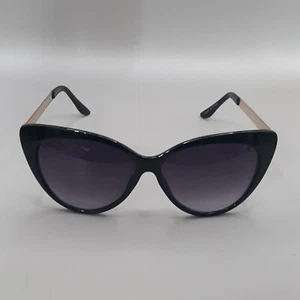 Express Damen Sonnenbrille Neu Cat Eye Schwarz Rosegold Große Gläser - Bild 1 von 15
