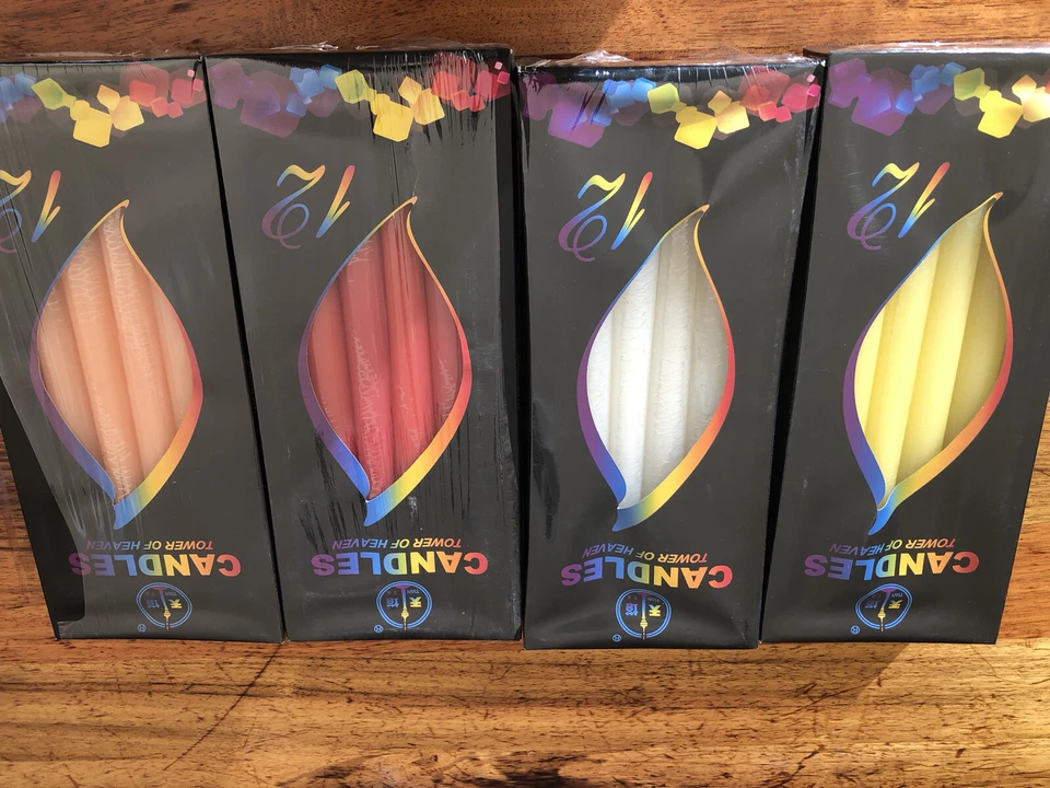 12pce Colored Unscented Bulk Dinner Candle Taper Tapered Plain Candle About 25cm - image 1 of 1