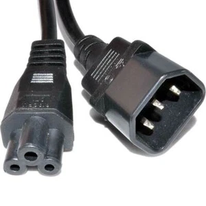 IEC Plug C14 to Cloverleaf Plug C5 Converter Adapter Cable 15cm Mains Laptop - Picture 1 of 9