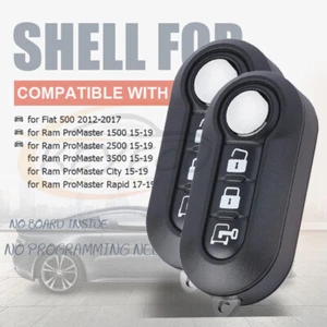 2*for Ram ProMaster1500 2500 3500-2015 2006-2019 Flip Remote Key Shell Case Fob - Picture 1 of 9