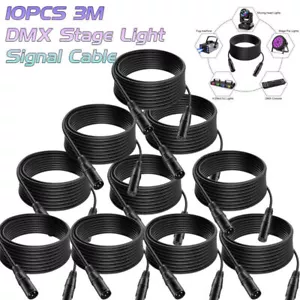 1-10PCS 3 Pin Cavo DMX Luce Professionale con Bloccaggio Estremità XLR - Foto 1 di 11