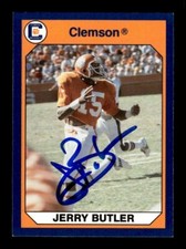 JERRY BUTLER SIGNED 1990 COLLEGIATE COLLECTION CLEMSON TIGERS #58 AUTO AUTOGRAPH