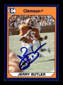 JERRY BUTLER SIGNED 1990 COLLEGIATE COLLECTION CLEMSON TIGERS #58 AUTO AUTOGRAPH