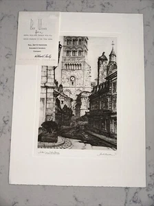 Litografía grabada vintage Samuel Chamberlain Sainte Croix Notre Dame Francia - Imagen 1 de 9