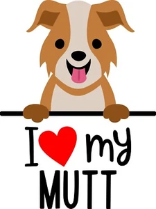 I love my Mutt hand towel / dish towel / decorative towel - Picture 1 of 1
