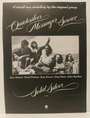 QUICKSILVER MESSENGER SERVICE 10 X 13 REVISTA ANUNCIO IMPRESO 1975 PLATA MACIZA Foto 1 de 4