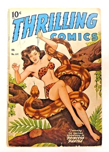 Thrilling Comics (Standard) #64vg/f Great Schomburg (Xela) Airbrushed Cover! - Picture 1 of 8