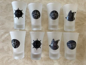 Princess Cruise Lines Souvenir Shot Frosted Glasses, Set of 8 - Picture 1 of 6