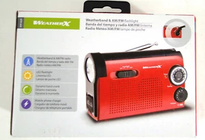 Radio NOAA WeatherX clima y AM/FM manivelable manual en emergencias WR182R - Imagen 1 de 5