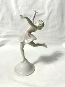 Vintage Metzler & Ortloff Dancing Girl Figurine #7122 German Porcelain Rare 40s - Imagen 1 de 10