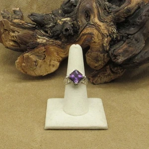 Anello ornato in argento sterling ametista misura 8 - Foto 1 di 6