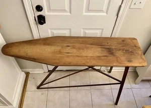 Antikes klappbares Bügelbrett aus Holz 52 Zoll volle Größe einzigartig Vintage primitiv USA - Bild 1 von 9