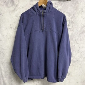 Vintage GAP Hoodie Sweatshirt Herren Large Blau 1/4 Zip Blank Y2K - Bild 1 von 16
