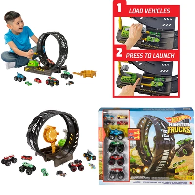 Hot Wheels Monster Trucks Epic Loop Challenge Playset with 4 Trucks & 4 Cars - Image 1 of 4