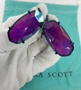 Kendra Scott Indigo Dichroic Faceted Earrings - Picture 1 of 12