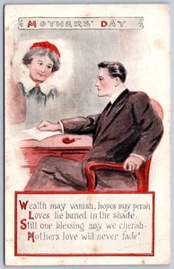 K39/ Interesting Postcard c1910 Mother's Day Holiday Mother Never Fade 416 - Picture 1 of 2