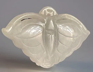 Rare Antique Chinese Jade Pendent Carved Nephrite Butterfly White & Light Green - Picture 1 of 5
