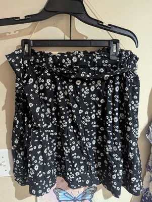 Falda negra floral So Brand para mujer talla XL Foto 1 de 4