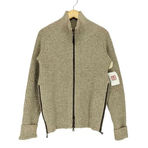 BALMAIN (Balmain) Double Zip Drivers Merino Wool Knit Used BAZZ-0 - Picture 1 of 7
