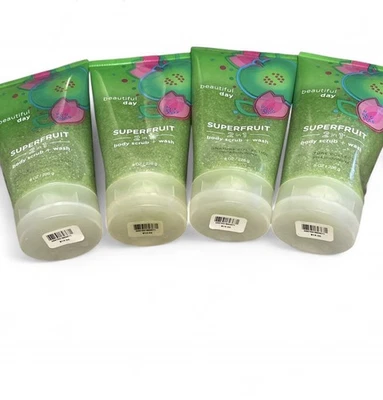 Bath Body Works BEAUTIFUL DAY Superfruit 2 in 1 Body Scrub & Wash, 8 oz NEW x 4 - Image 1 of 4