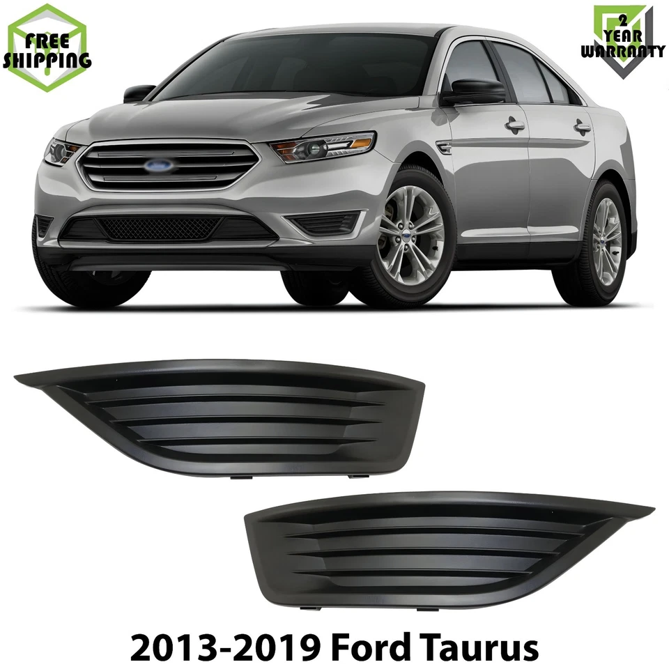 Front Fog Lights Cover Texture Black Left & Right Side For 2013-2019 Ford Taurus Foto 1 de 4