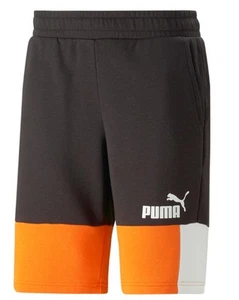 Pantaloncini Shorts UOMO Puma Nero Arancio Bermuda Essentials ColorBlock - Imagen 1 de 13