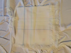 Pastel Stripe Baby Blanket Waffle Knit Hearts Fringe Throw Afghan Heart Beats - Picture 1 of 5