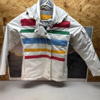 Vintage Ober Meyer Insulated Coat Jacket Parka Ski Snow Striped Womens Size 8 - Image 1 of 4