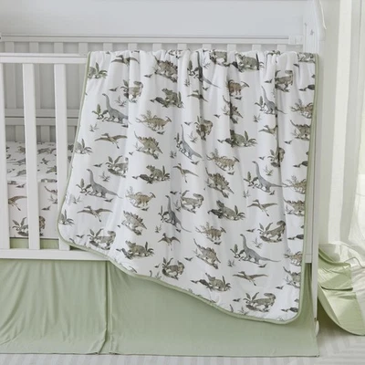 Juego de Ropa de Cama para Cuna de Bebé para Niños, 3 Piezas Patrón Dinosaurios Elastizado Ultra Suave... Foto 1 de 4