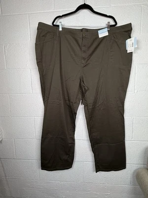 NWT Liz & Me Chino Pants 30W Olive Stretch Comfort Waist Plus Size Women - Image 1 of 4