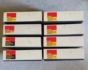 8 Vintage Empty Kodak Tray Slide Carousels & Boxes Total Capacity = 1,000 slides - Picture 1 of 10