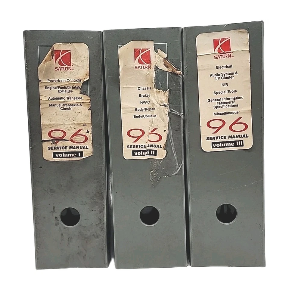 Carpeta manual de fábrica Saturn Shop 1996 juego de 3 volúmenes servicio de reparación completo Foto 1 de 4