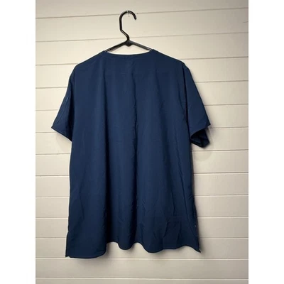 Blusa Médica Carhartt Force para Mujer Cuello en V Manga Corta Azul Marino 2X Bolsillos Foto 1 de 4