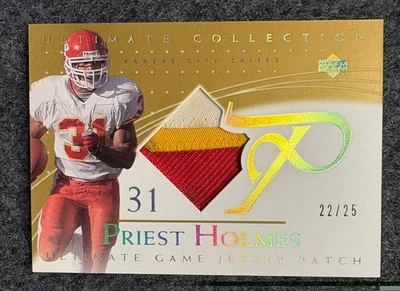 2003 Ultimate Collection Game Worn Jersey Gold /25 Priest Holmes Patch 3 Color - Image 1 of 2