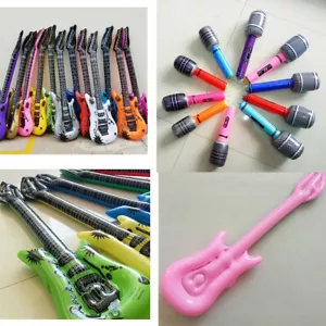 15x Inflatable Instruments Blow Fancy Up Dress Rock Guitar Microphone toy Party - Picture 1 of 9