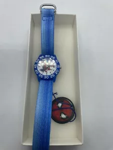 marvel spiderman watch for boys blue nylon strap not running - Picture 1 of 5
