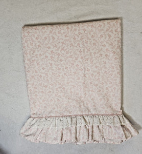 Vtg Laura Ashley Sheet Pink Floral Ruffled Bridal Lace Twin Flat Made in USA