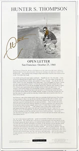 Hunter S Thompson / OPEN LETTER San Francisco October 25 1960 Signed 1996 - Picture 1 of 1