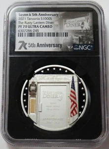 2021 SILVER TANZANIA 1000 SHILLINGS THE RUSTY LANTERN DINER 1 OZ NGC PF 70 UC - Picture 1 of 2