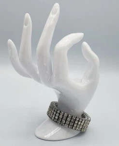 Vintage signiert Made in USA 4 Reihen Strass Flex Fit Armband Schmuck - Bild 1 von 4
