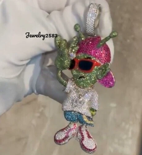 HOMBRE RD Multicolor Circonita Cúbica PERSONAJE Dije Colgante Plata 925 REGALO GRATIS Foto 1 de 4