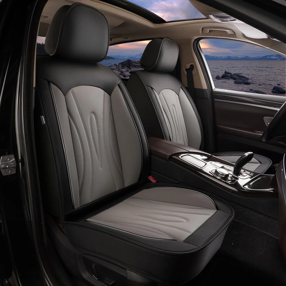 Front Car Seat Covers 2-Piece Set Fit for Mitsubishi Mirage 2015-2025 PU Leather - Image 1 of 4