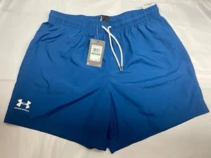 Under Armour UA Men's Loose Fit Woven Volley Shorts, Sz L, Blue, New with Tags - Picture 1 of 4